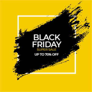 Black Friday sale banner with abstract brush stroke