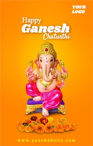 Ganesh Chaturthi Mobile Wishes Banner, Instagram Story template