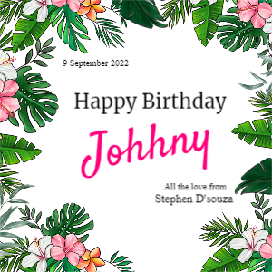 Happy Birthday Leaves Background Editable Template Free