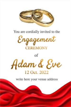 Ring engagement wedding greeting card template