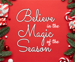 Believe in magic Christmas Quote Crad Download Free Template