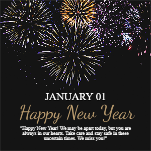 Happy New Year Template Online Editable Greeting Card
