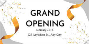 White and Gold Simple Grand Opening Banner Landscape